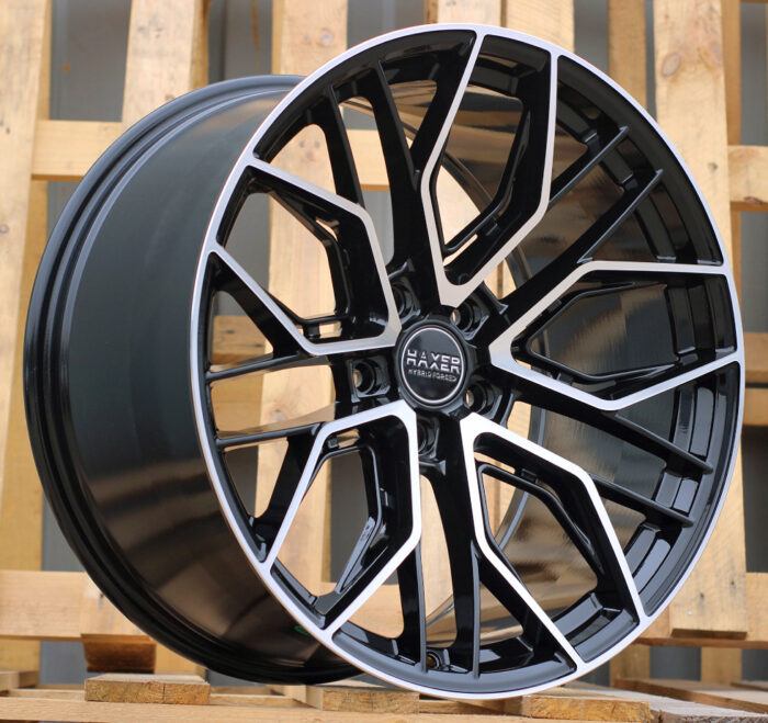 R22x9 5X112 ET 30 66.5 HX015F (3S5981) Black Polished (MB) For HAXER (P2) (HYBRID FORGED)