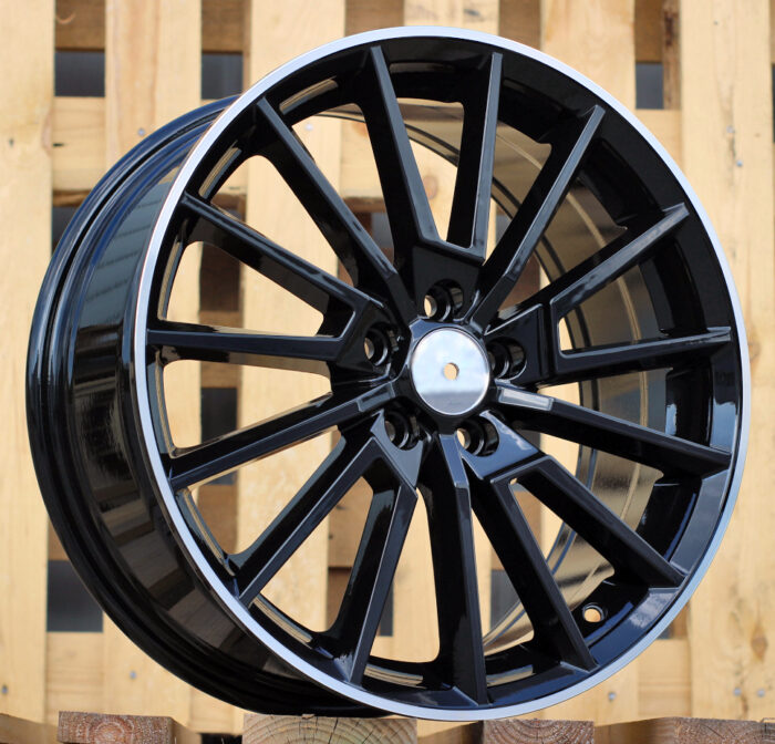 R17x7 5X112 ET 46 57.1 B5969 Black+Polished Lip (BLPL) For SKODA (D2+K4)