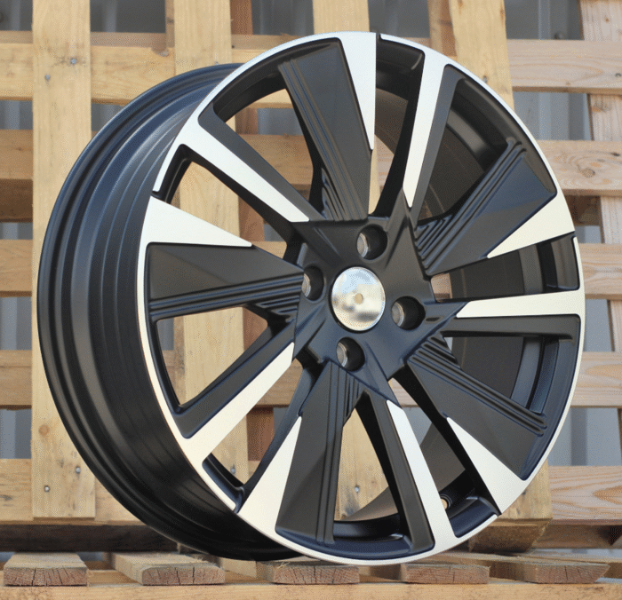 R18x7 4X108 ET 35 65.1 YF1152 Black Polished Half Matt (MBHM) For PEUG (K7) (HYBRID FORGED)
