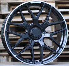 Indlæs billede til gallerivisning R20x8.5 5X112 ET 53 66.6 FE115 Black+Polished Lip (BLPL) For MER (P)