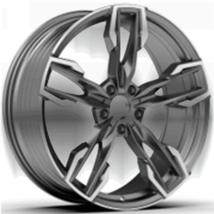 R20x8 5X112 ET 27 66.6 YF5718 Black Polished (MB) For BMW (P1) (X3) HYBRID FORGED Rear+Front)