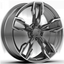 R20x8 5X112 ET 27 66.6 YF5718 Black Polished (MB) For BMW (P1) (X3) HYBRID FORGED Rear+Front)