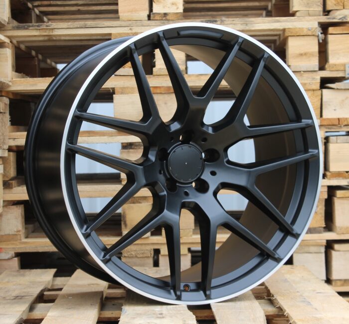 R22x10 5X112 ET 46 66.6 FE115 (L1622) Black Half Matt+Polished Lip (BLHMPL) For MER (K4+P1+Z6) (Rear+Front)