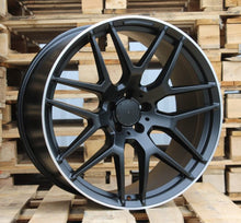Indlæs billede til gallerivisning R22x10 5X112 ET 46 66.6 FE115 (L1622) Black Half Matt+Polished Lip (BLHMPL) For MER (K4+P1+Z6) (Rear+Front)