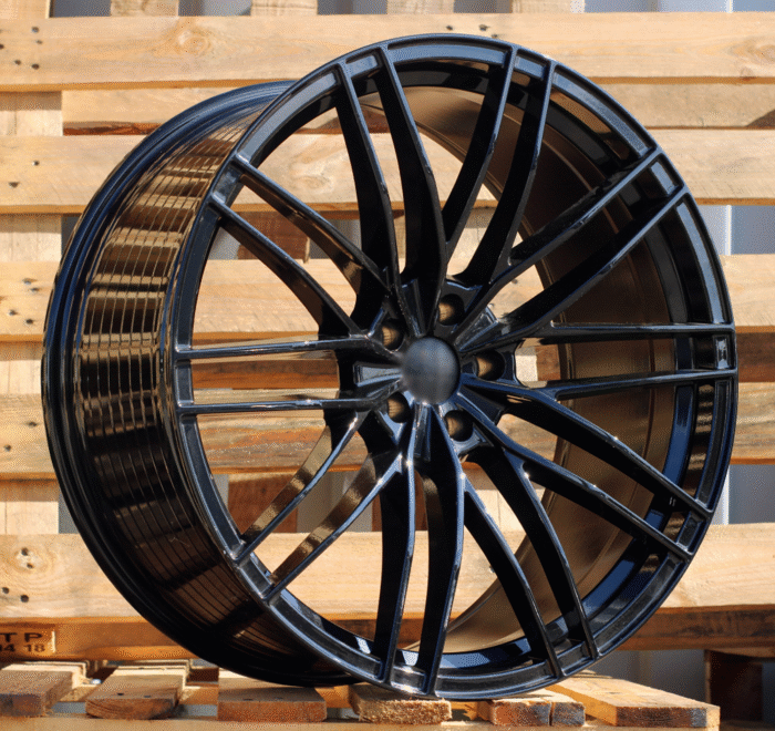 R22x9.5 5X112 ET 26 66.5 F1995 (YF0417) Black (BL) For AUD (Z5) (HYBRID FORGED ABT Style)