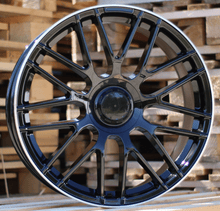 Indlæs billede til gallerivisning R20x8 5X112 ET 40 66.6 B1268 Black+Polished Lip (BLPL) For MER (Z1) (Rear+Front)