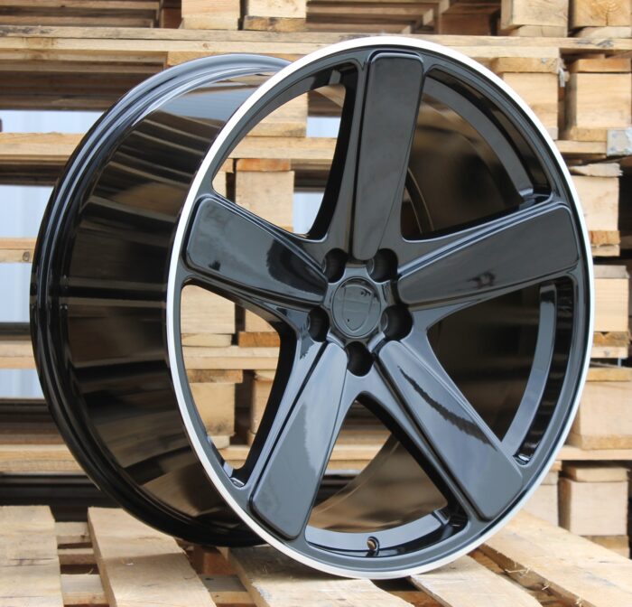 R21x10 5X112 ET 19 66.5 FE023 (BY1120) Black+Polished Lip (BLPL) For PORCH (P+Z2) (REAR+FRONT)