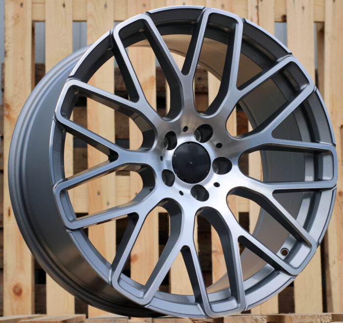 R20x9.5 5X112 ET 35 66.5 AT967 (IN0186) Grey Polished (MG) For MER (K7) (BRABUS Style Rear+Front)