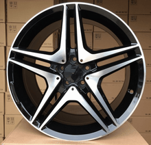 Indlæs billede til gallerivisning R19x9.5 5X112 ET 43 66.6 BY496 Black Polished (MB) For MER (P2) (Rear+Front)