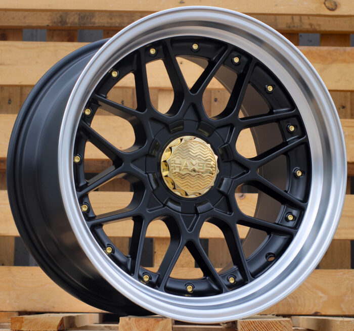 R18x9 10X120/112 ET 20 74.1 HX025 (HX025) Black Half Matt+Polished Lip (BLHMPL) For HAXER (P) (Front)