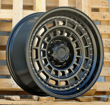 Indlæs billede til gallerivisning R18x9 6X139.7 ET 0 110.1 JT221 Black Polished (MB) For 4X4 (K3) (Rivets)