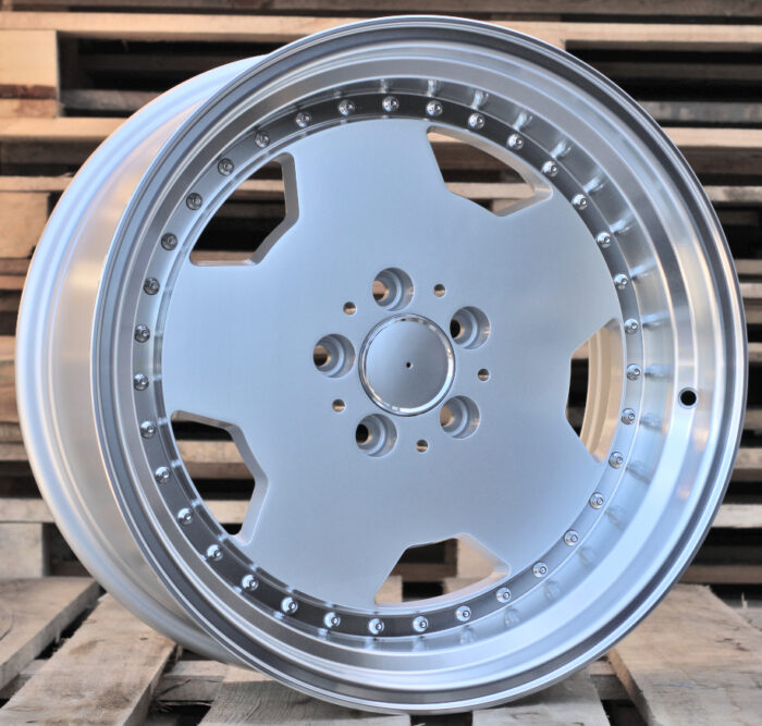 R18x8 5X112 ET 35 66.6 B5852 Silver+Polished Lip (SP) For MER (P) (MONOBLOCK Style Rear+Front)