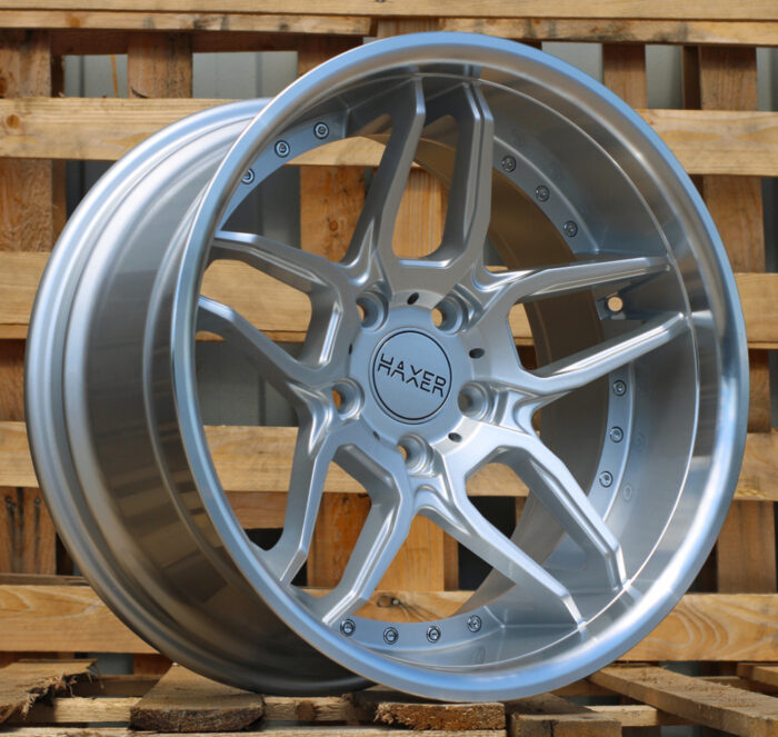 R19x10 5X120 ET 40 72.6 SSA01 (HX030) Silver+Polished Lip (SP) For HAXER (Z2+Z4) (Rear+Front)