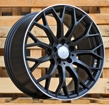Indlæs billede til gallerivisning R18x8 5X112 ET 43 66.6 YS1180 (FLB002) Black Half Matt+Polished Lip (BLHMPL) For MER (Z5+P1) (HYBRID FORGED)