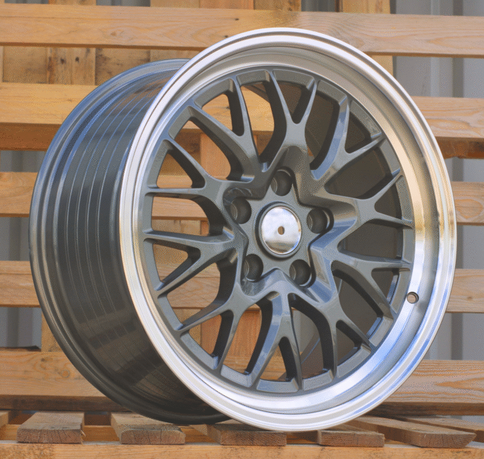 R18x8 5X120 ET 20 74.1 A1408 Gun Metal+Polished Lip (GMPL) For RACIN (P) (HRE Performance Style (Front+Rear)