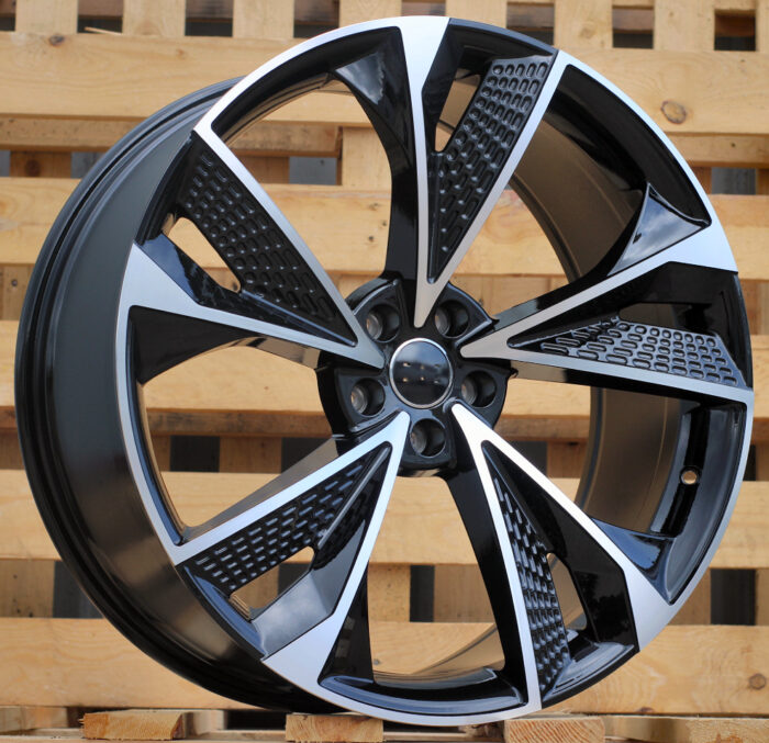 R18x8 5X112 ET 40 66.5 B1566 (IND5456) Black Polished (MB) For AUD (Z5)